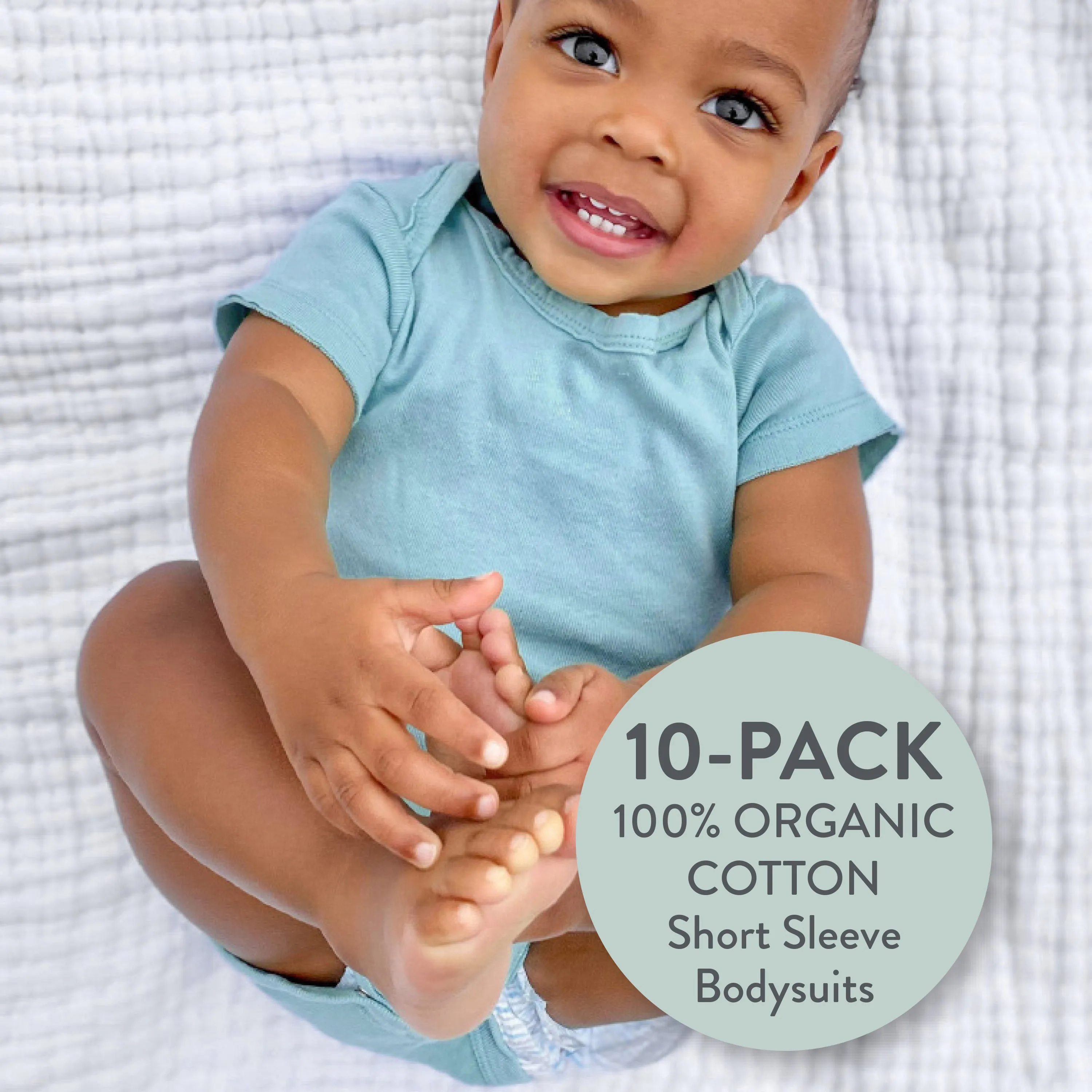 10-Pack Organic Cotton Short Sleeve Bodysuits