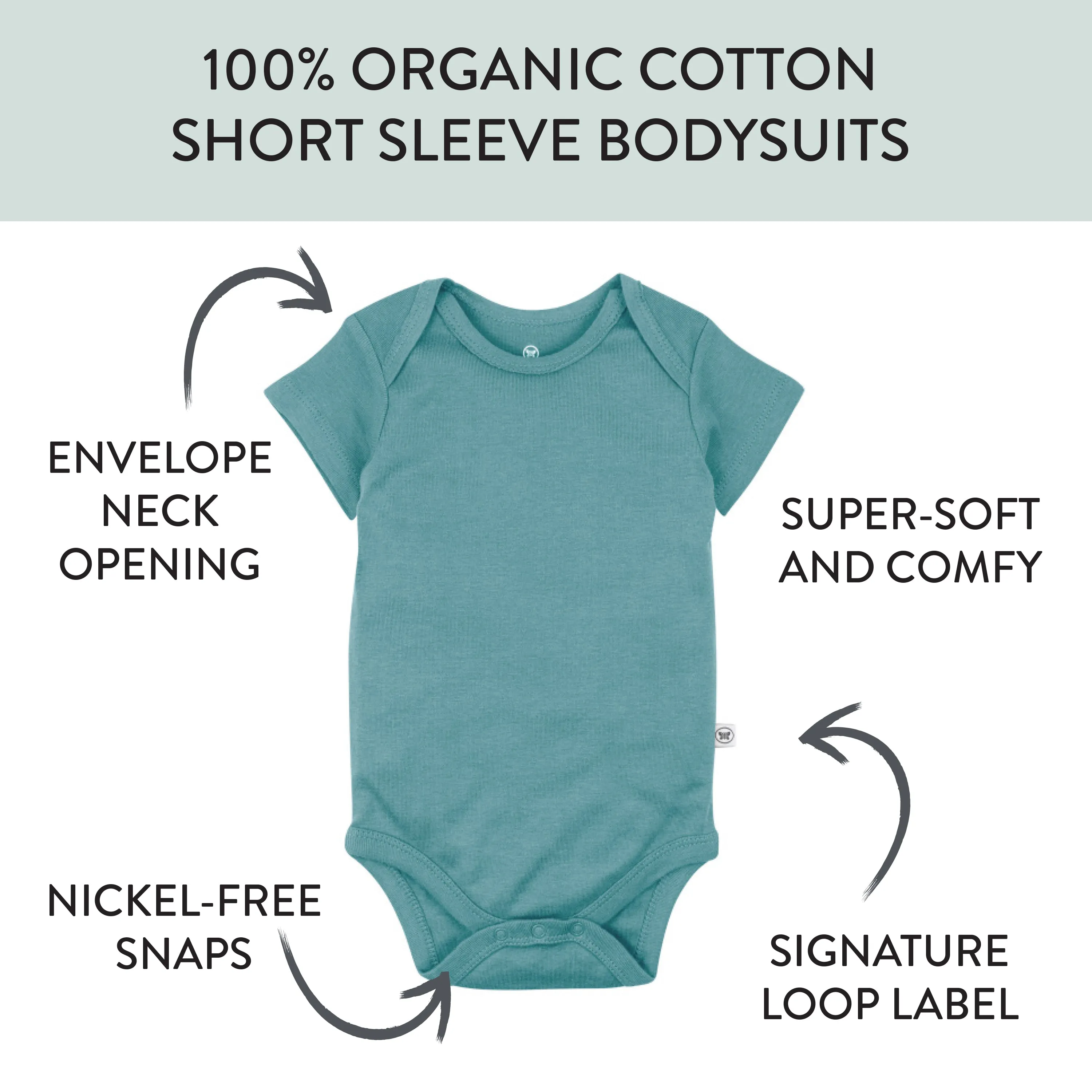 10-Pack Organic Cotton Short Sleeve Bodysuits