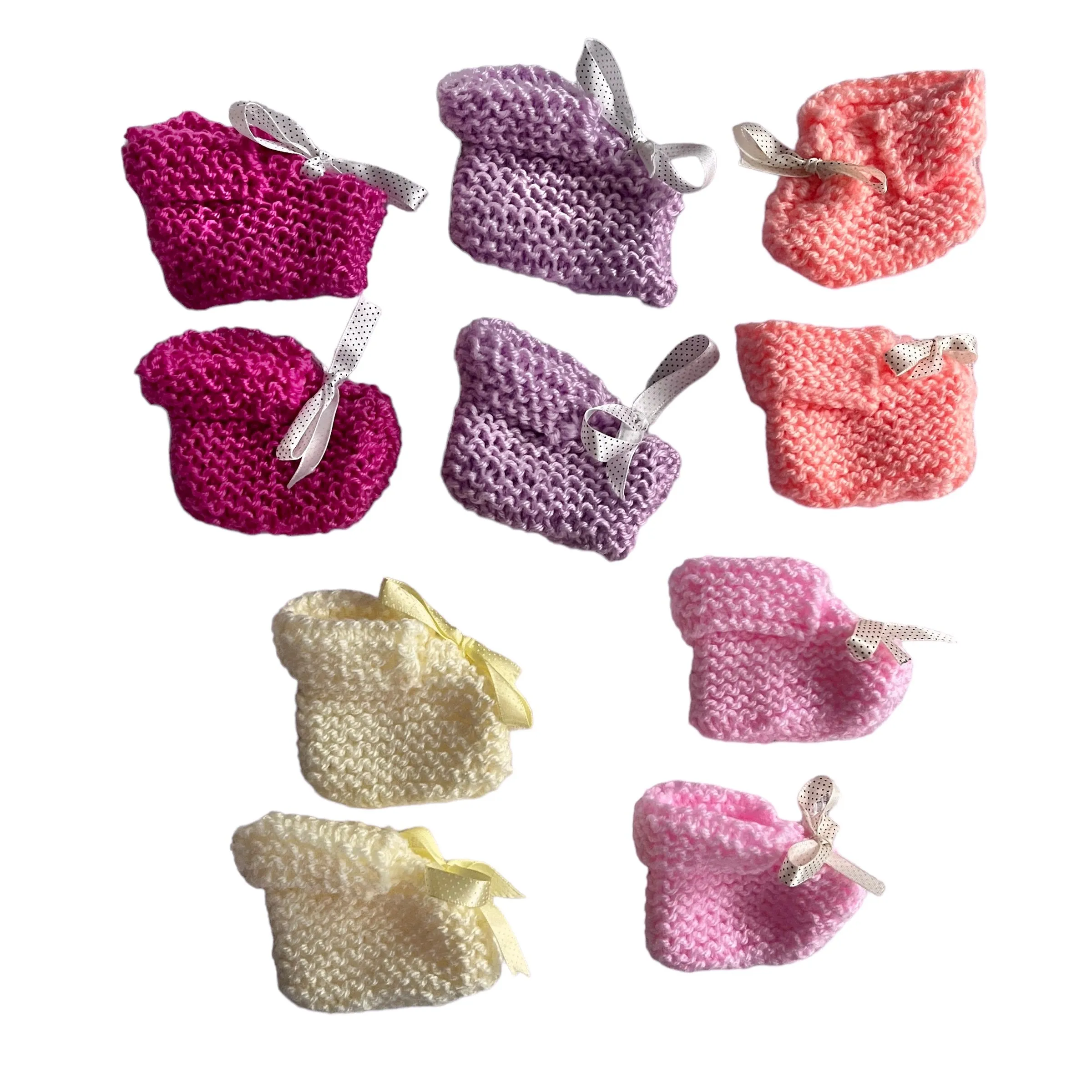 1970's Knitted Baby Booties 0-6M