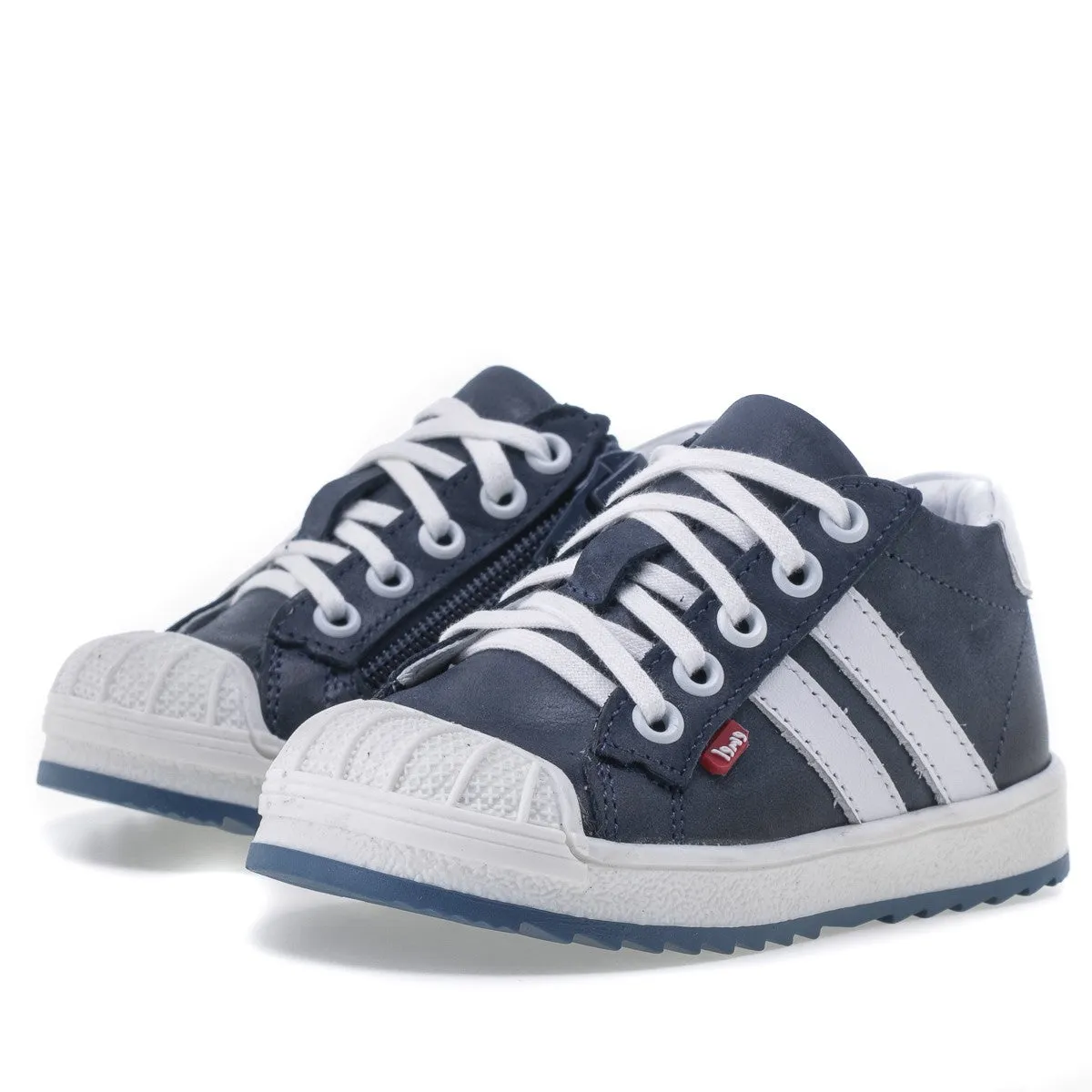 (2627A-26/2628A-26) Emel low trainers with bumper - blue