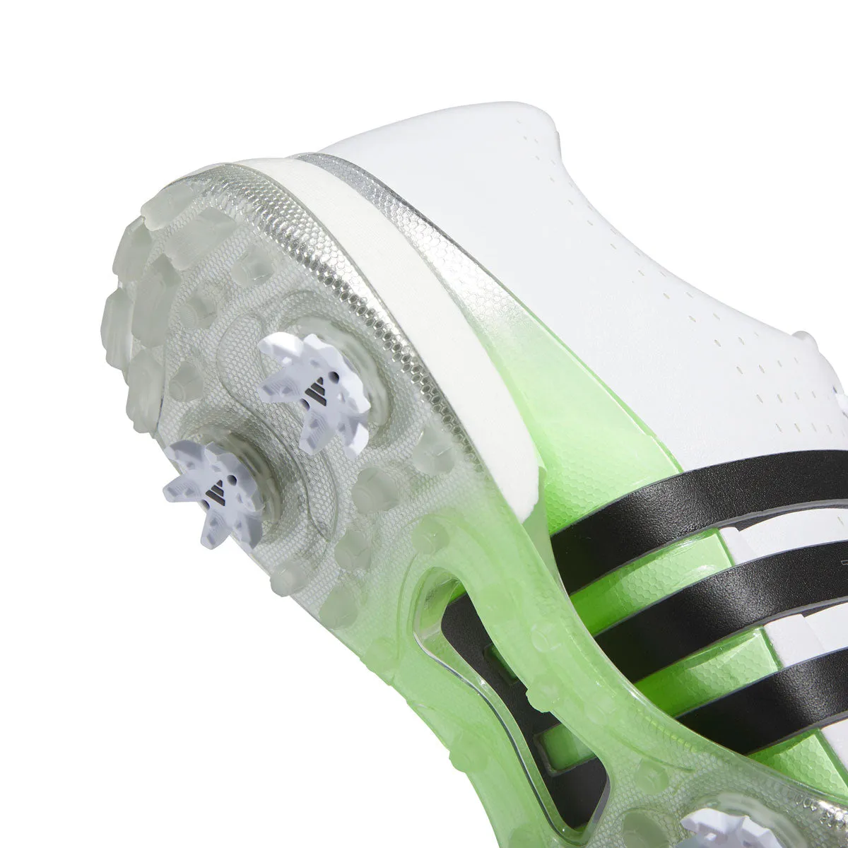 adidas Tour360 24 Boost Golf Shoes - White/Core Black/Green Spark