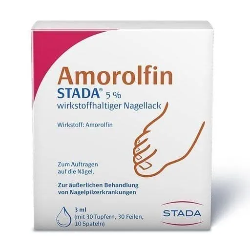 AMOROLFINE nail lacquer STADA 5% medicated fungal diseases