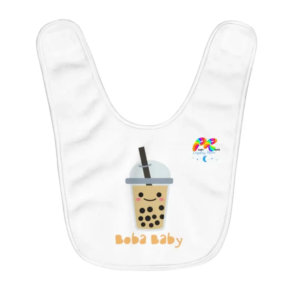 Baby Boba Fleece Baby Bib with a Boba Tea