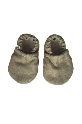 Baby Booties 100% Olive Linen