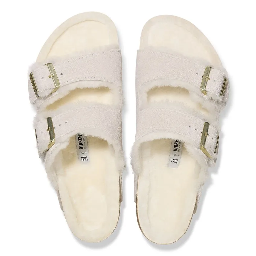 Birkenstock Arizona Shearling - Antique White Suede