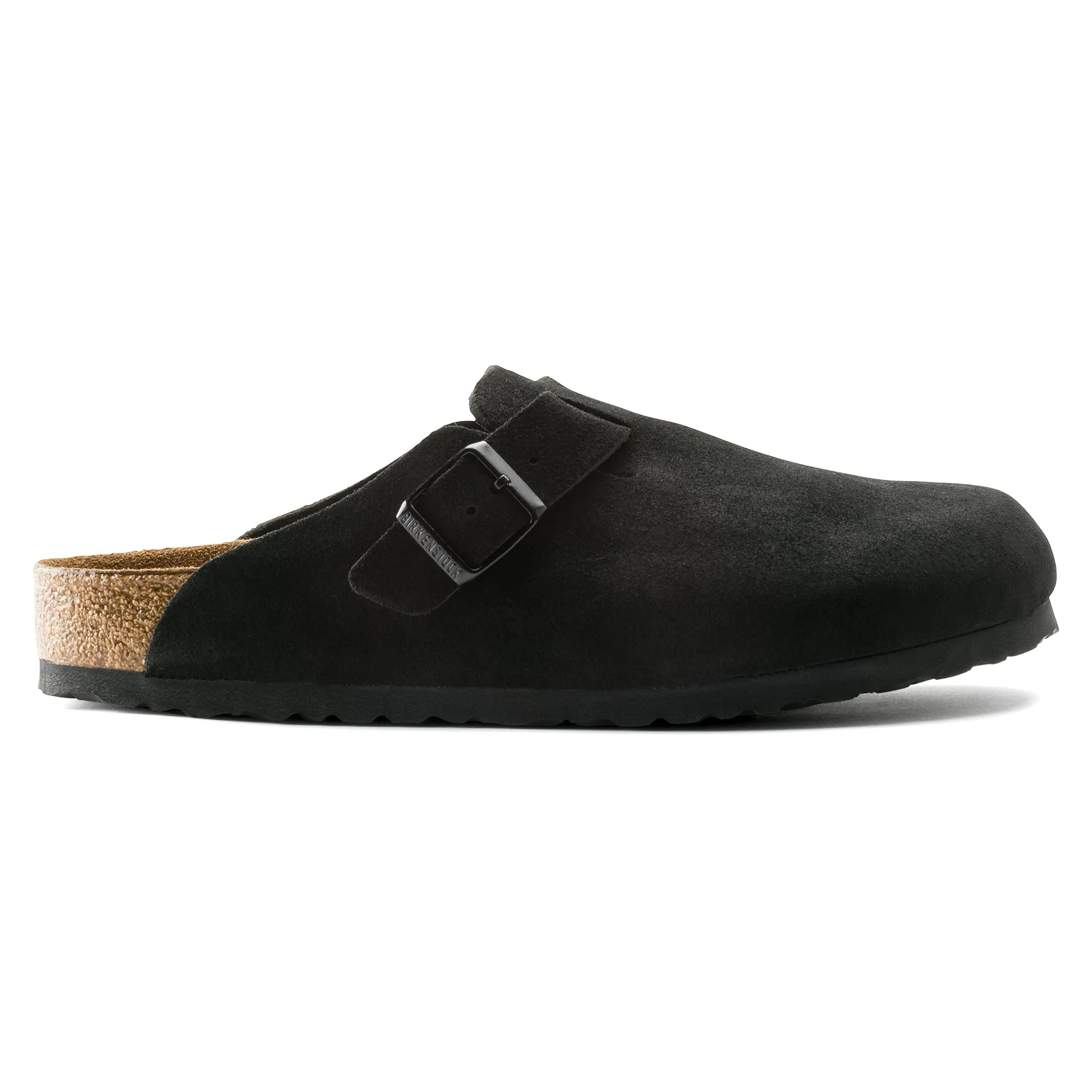 Birkenstock Boston Soft Footbed Suede Leather - Black