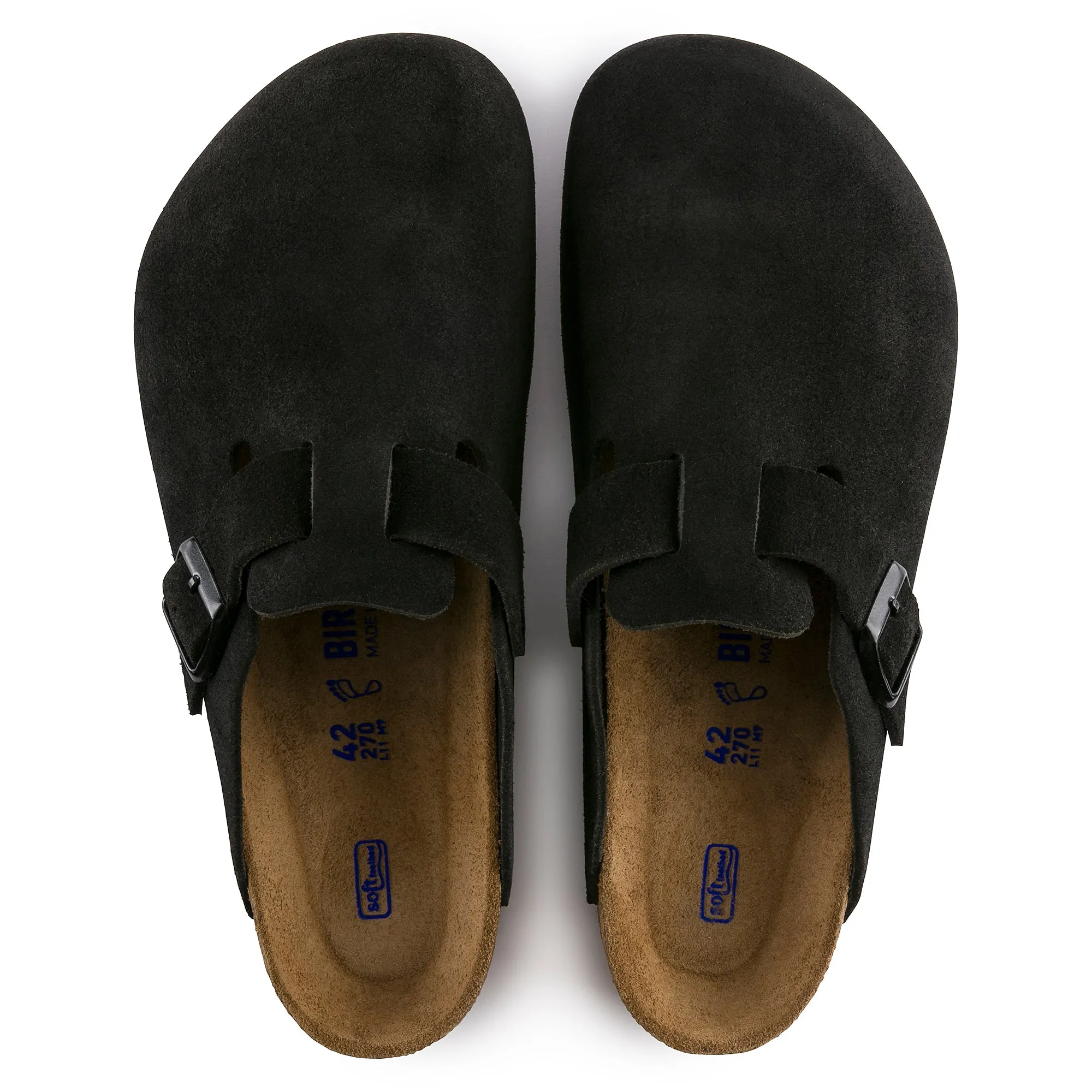 Birkenstock Boston Soft Footbed Suede Leather - Black