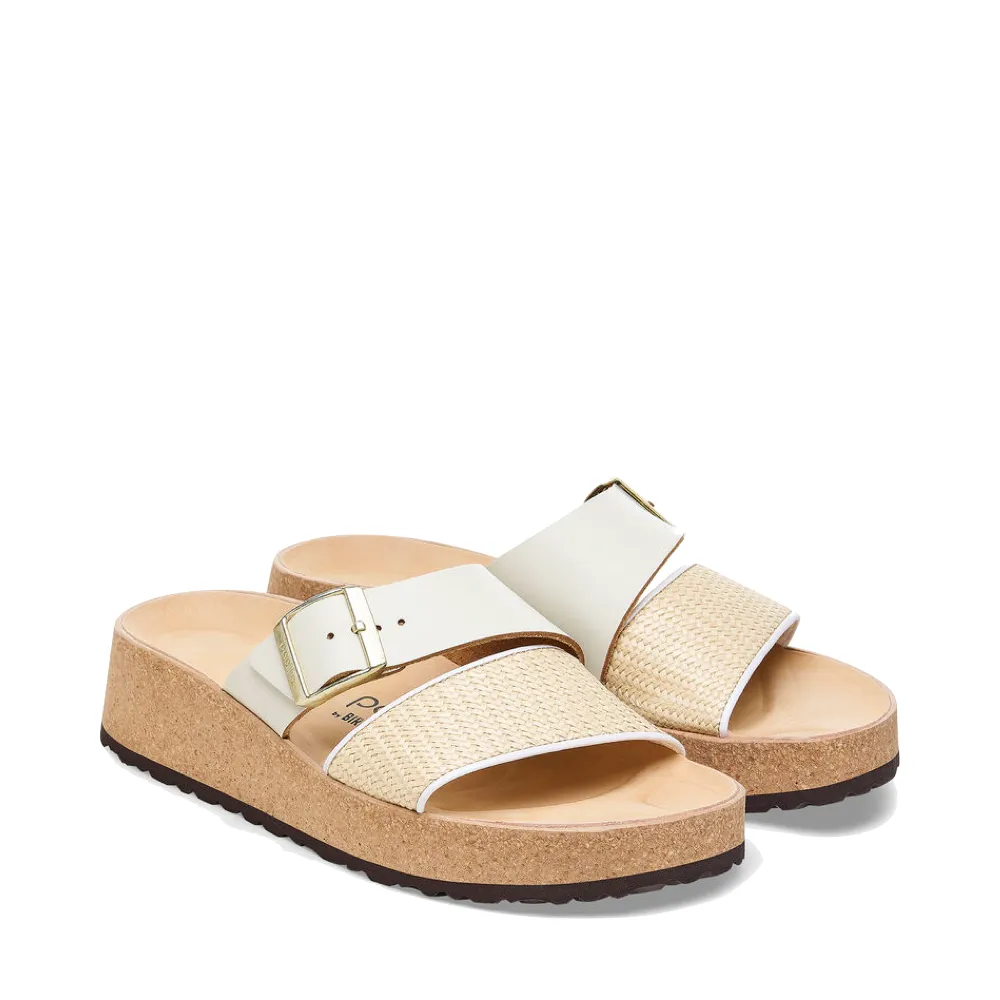 Birkenstock Women's Almina Slide Sandal in Natural/White