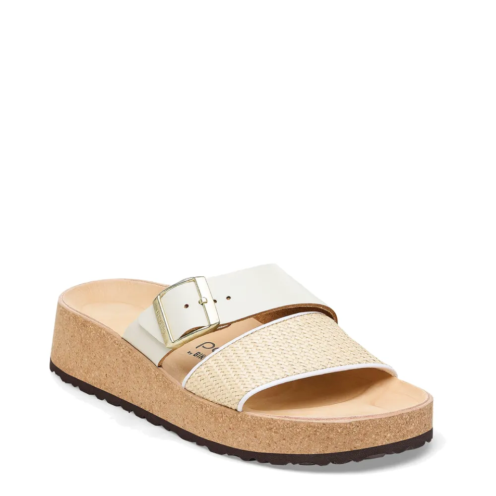 Birkenstock Women's Almina Slide Sandal in Natural/White