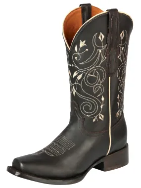 Botas Vaqueras Rodeo Clasicas de Piel Genuina para Mujer 'El General' - ID: 44850