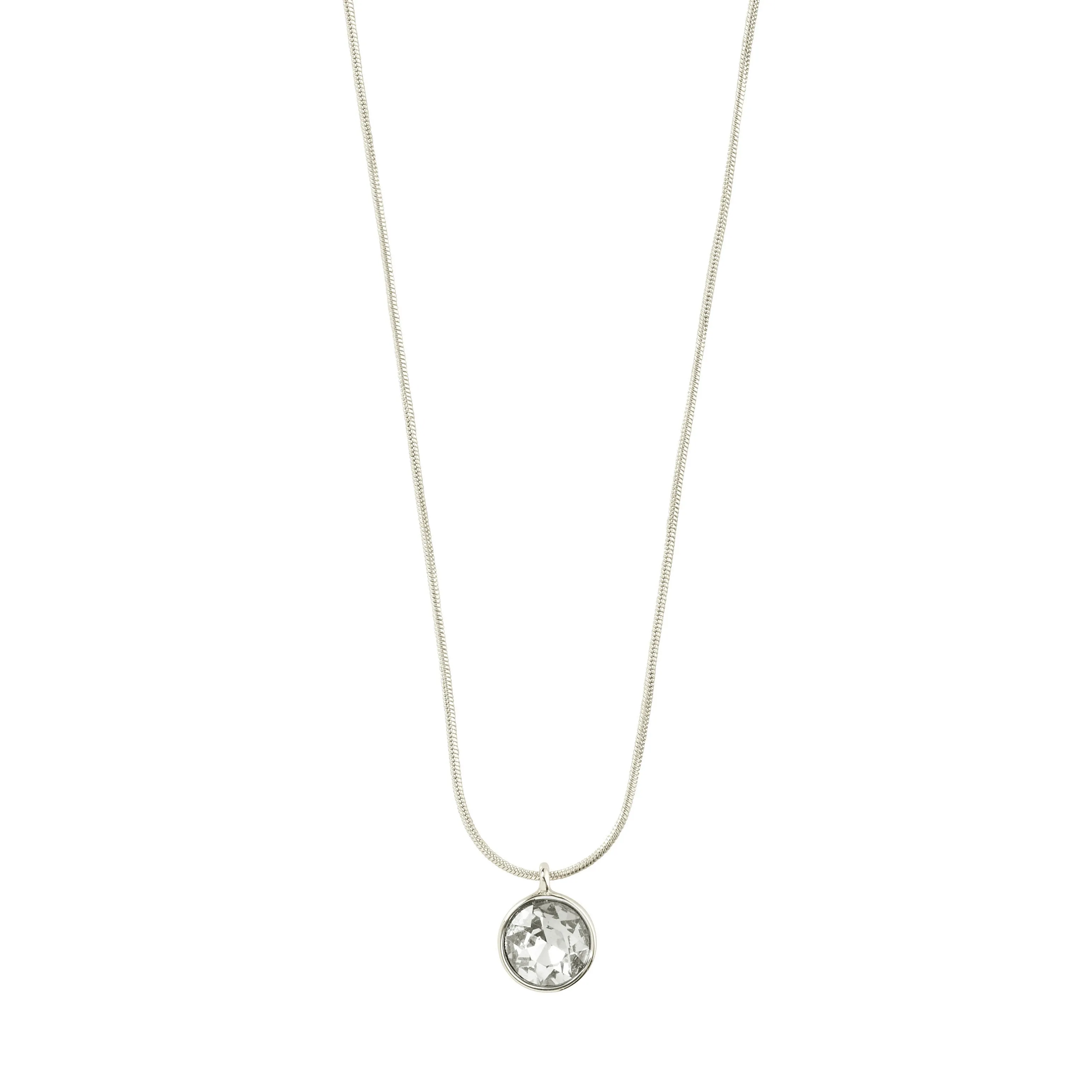 CALLIE recycled crystal pendant necklace silver-plated