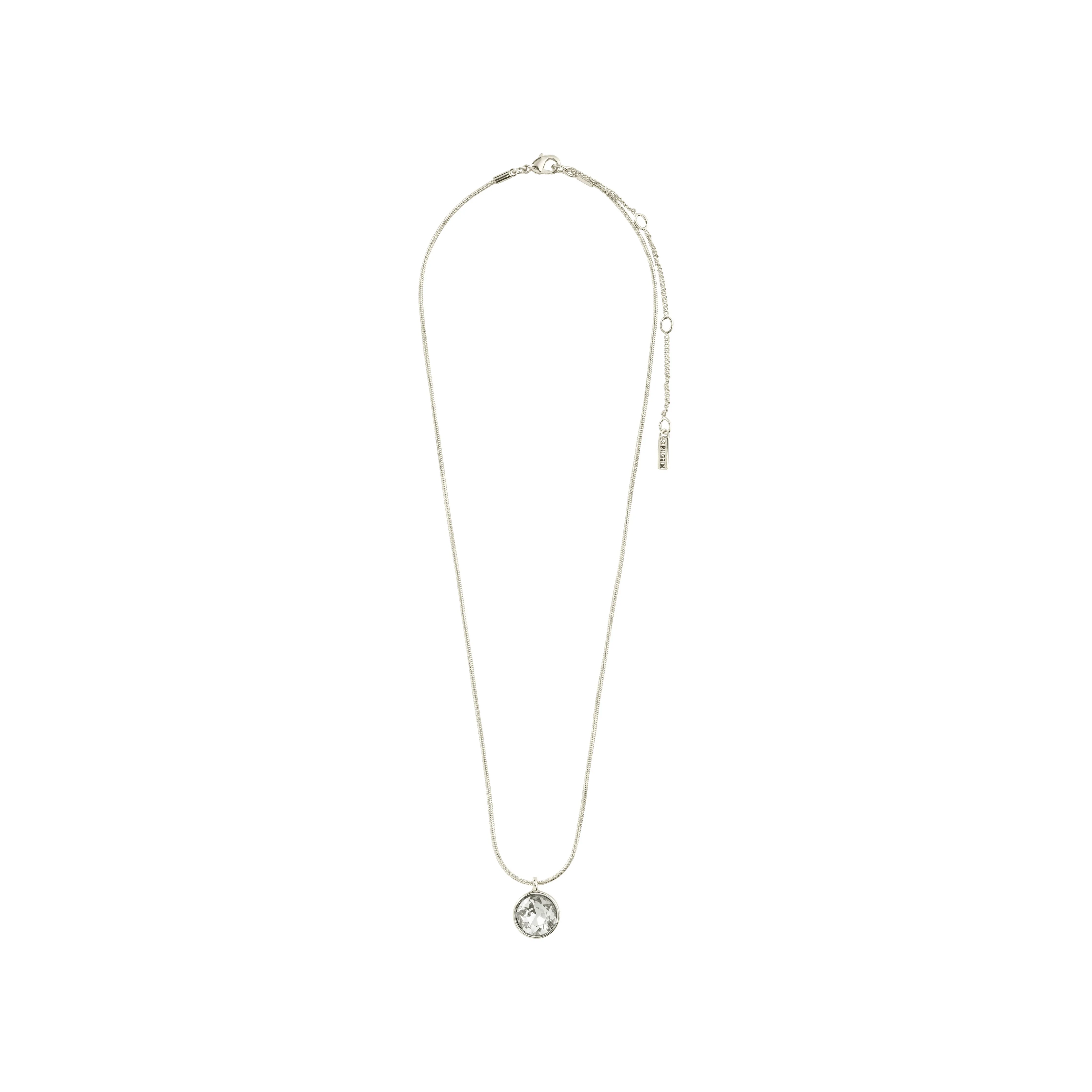 CALLIE recycled crystal pendant necklace silver-plated