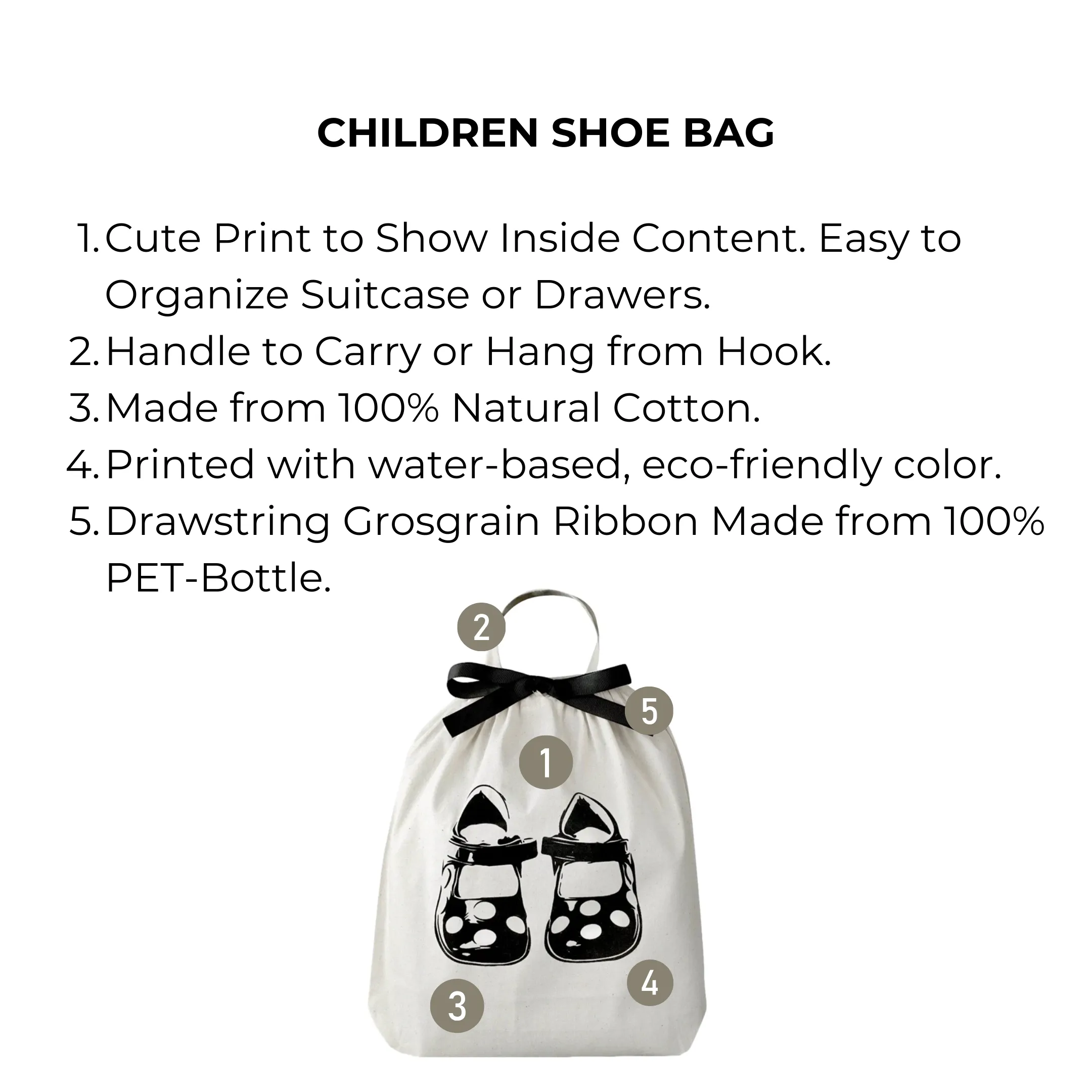 Children Shoe Bag, Cream