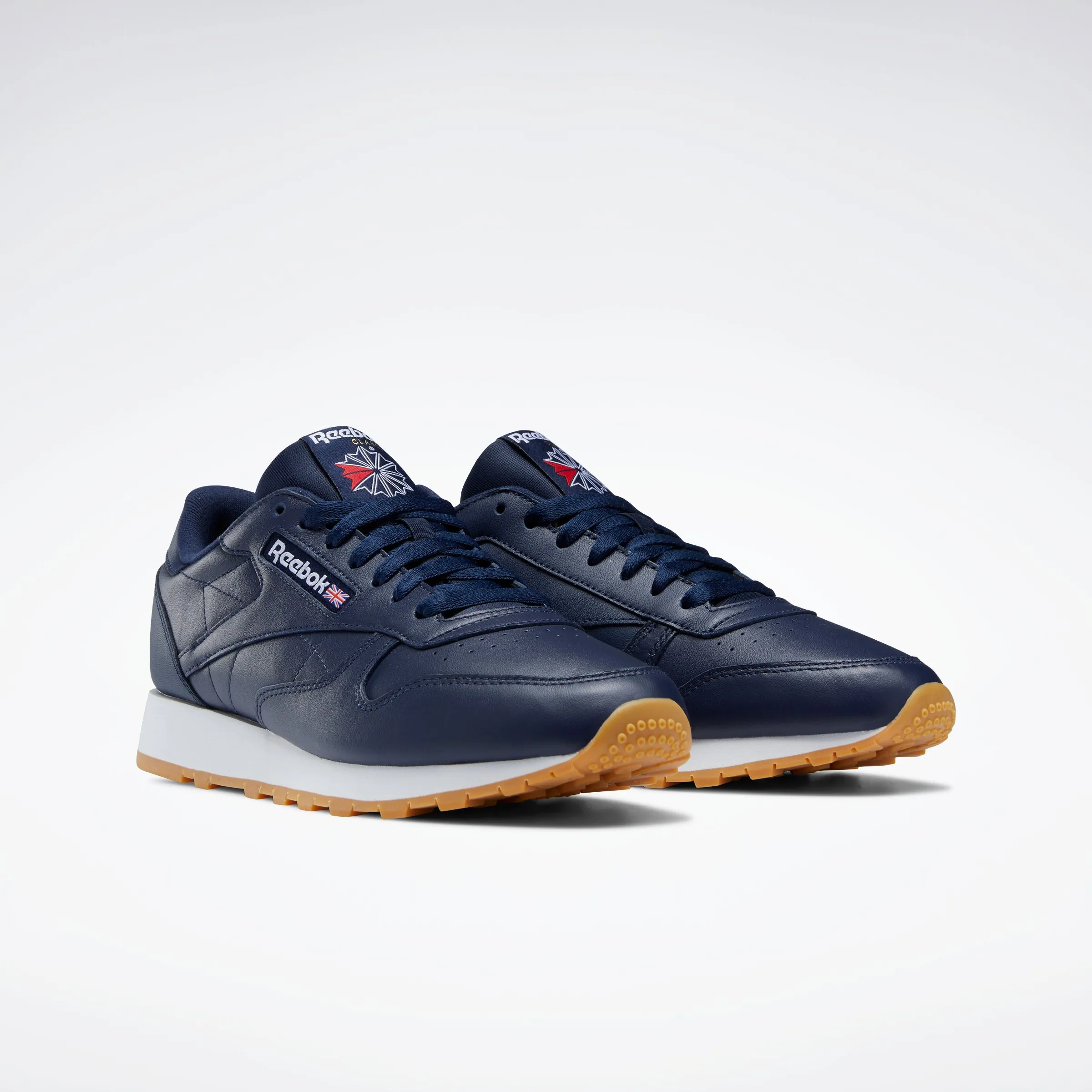 Classic Leather Shoes Vector Navy/White