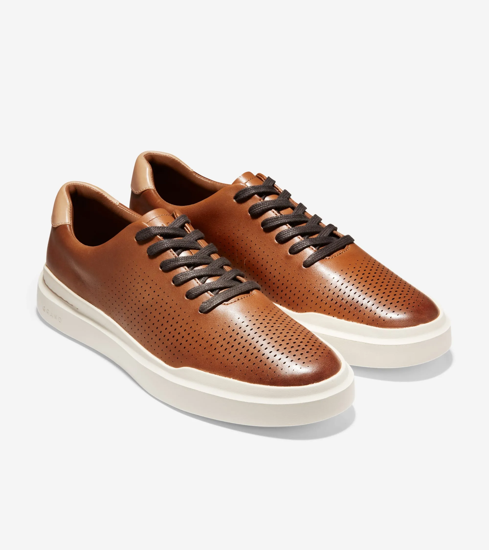 COLE HAAN GrandPro Rally Laser Cut British Tan Ivory Sneaker Men's