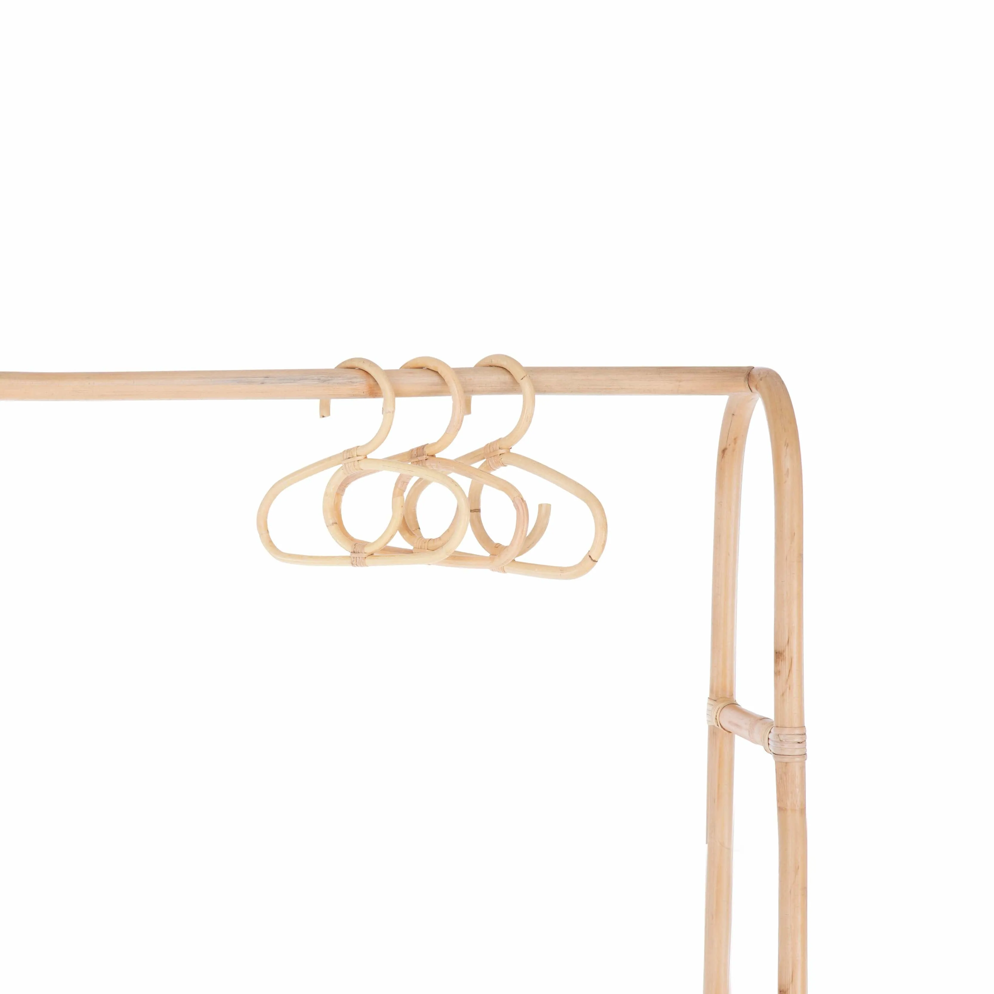 Cuddleco Aria 2pc Clothes Rail & 9 Hangers - Rattan