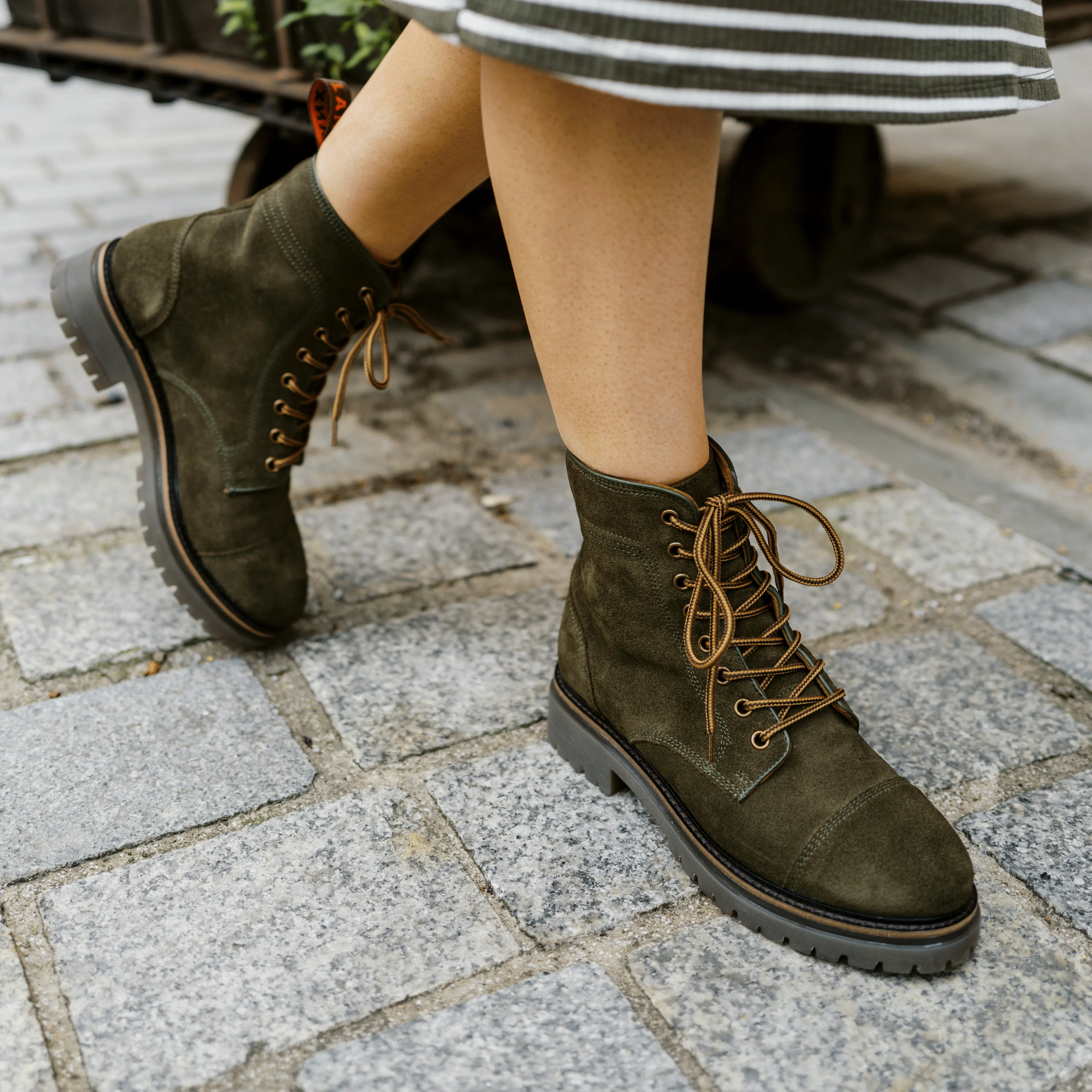 Khaki Suede Dinckley Ankle Boots