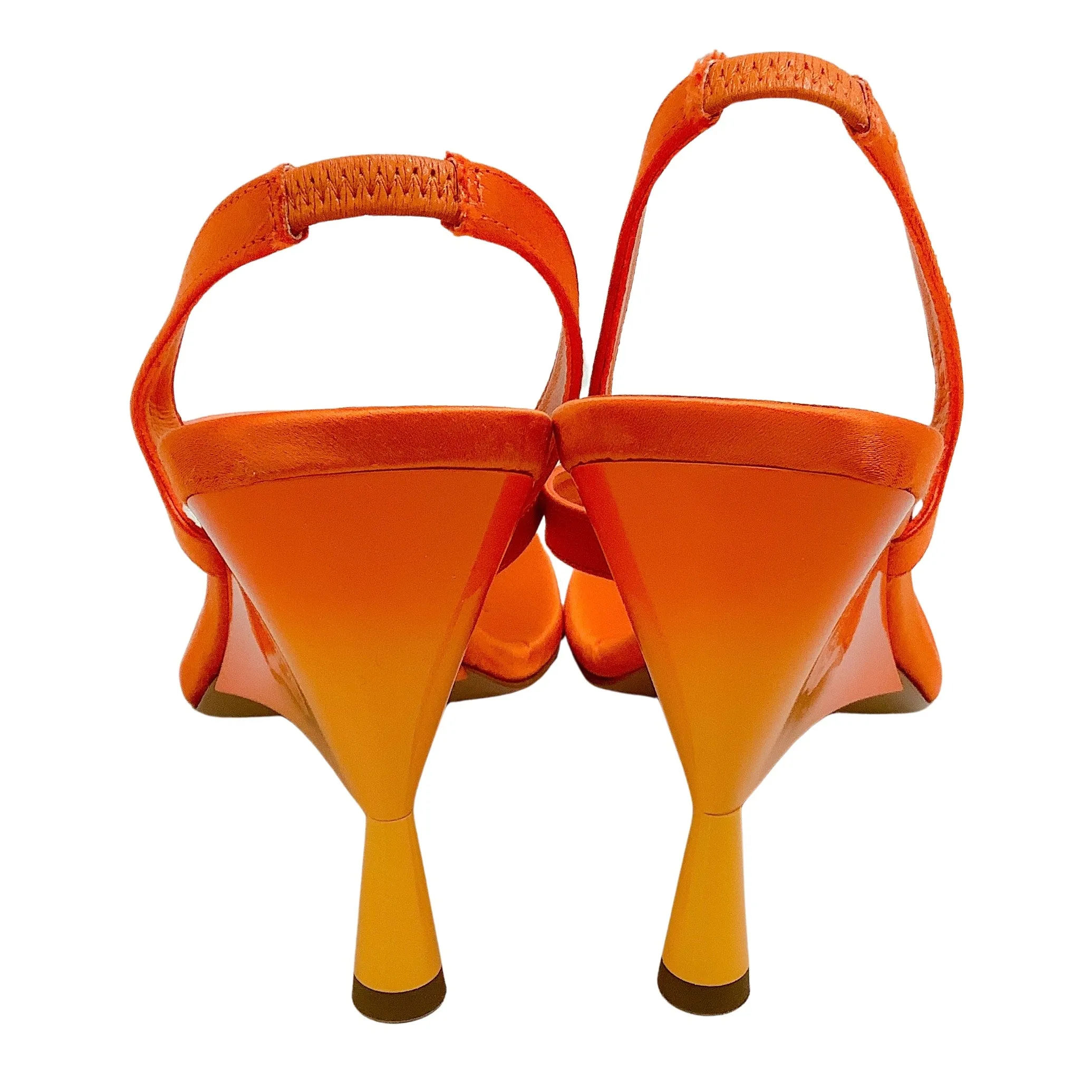 GIA / RHW Orange Satin Rosie 12 Wedge Sandals