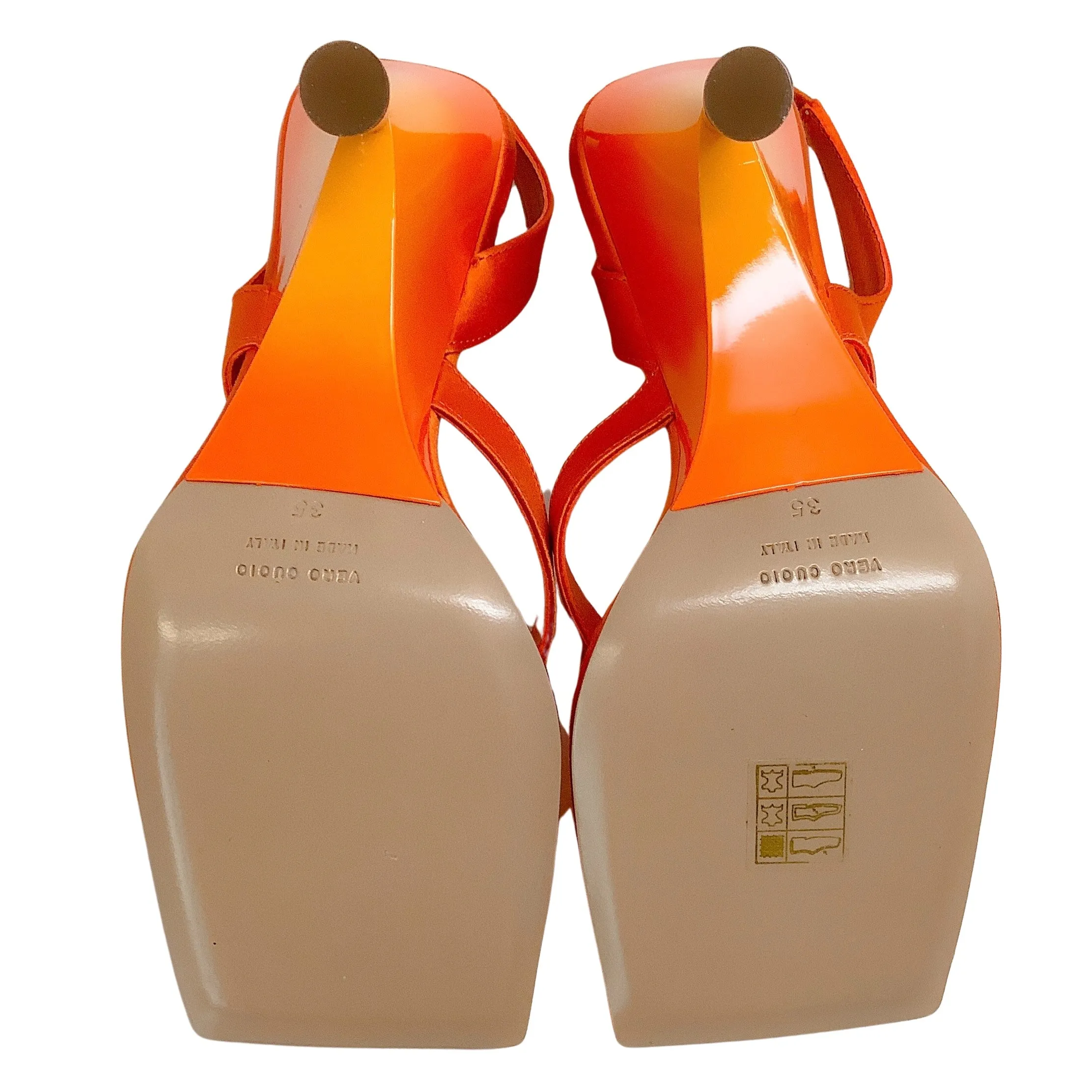 GIA / RHW Orange Satin Rosie 12 Wedge Sandals