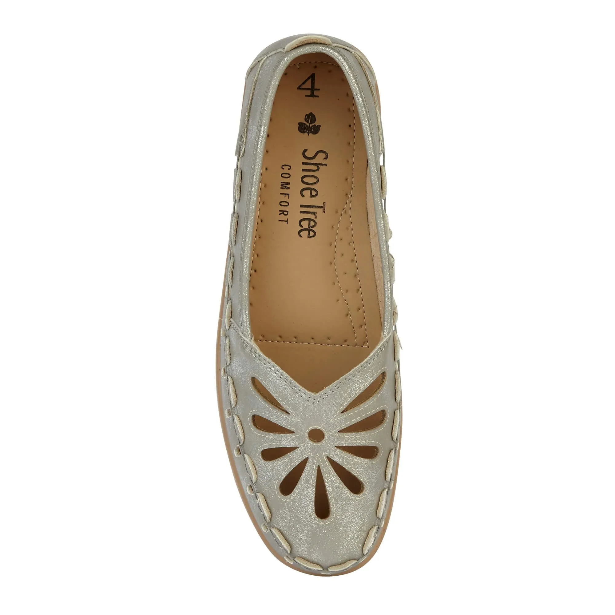 Ladies Slip On Shoes Silver Deia Summer