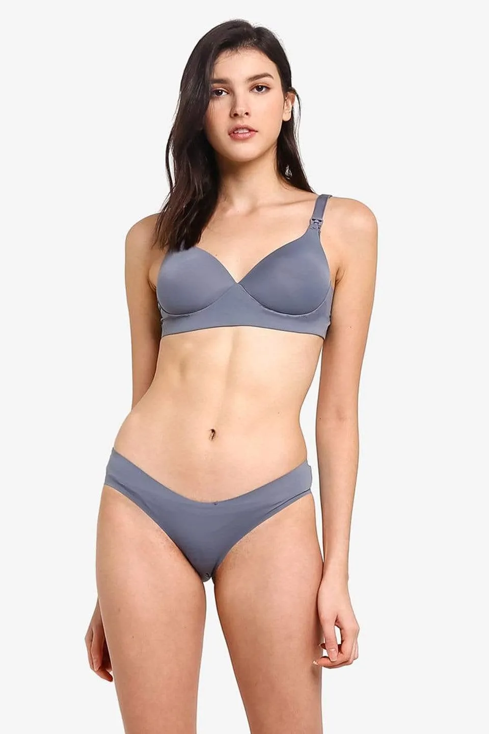 Madelaine Microfibre Low Waist Maternity Panties Grey