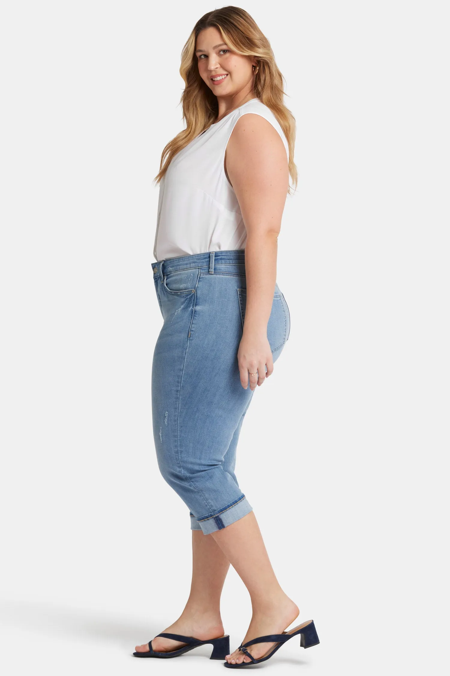 Marilyn Straight Crop Jeans In Plus Size - Lakefront