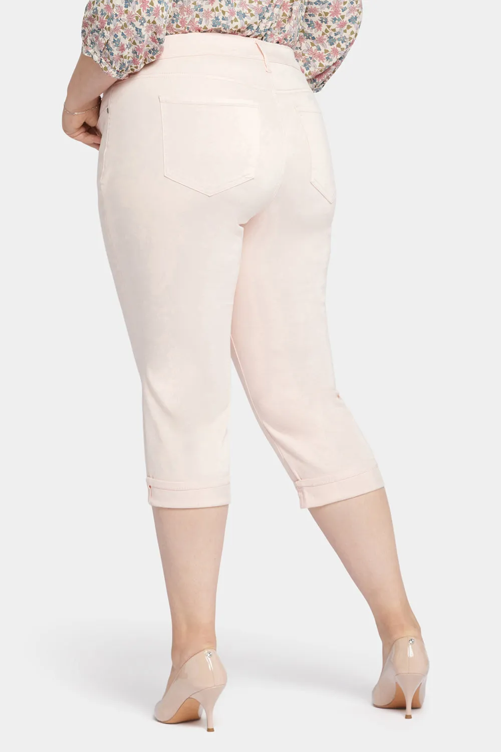 Marilyn Straight Crop Jeans In Plus Size - Pink Dusk