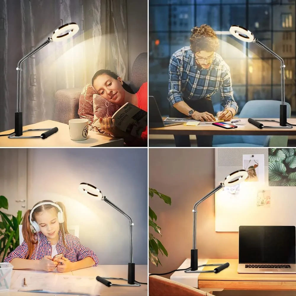 Minimalist Desk Lamp, Modern Nightstand Lamp With Plug-In Cord, Industrial Table Lamp With Adjustable Angle