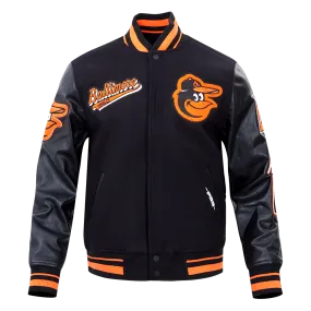 MLB BALTIMORE ORIOLES SCRIPT TAIL MEN'S RIB WOOL VARSITY (BLACK/ORANGE)