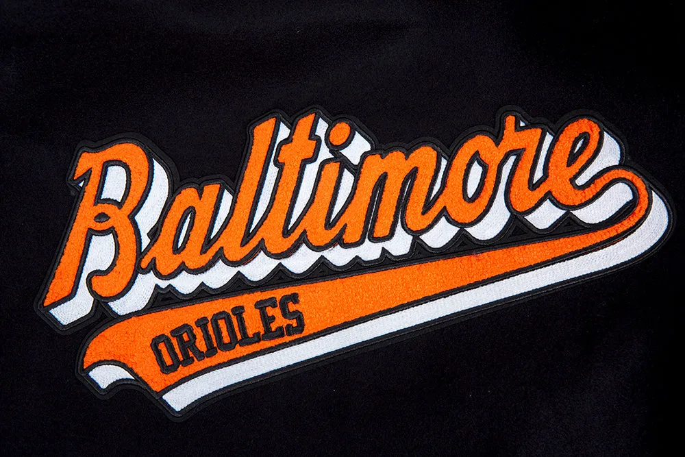 MLB BALTIMORE ORIOLES SCRIPT TAIL MEN'S RIB WOOL VARSITY (BLACK/ORANGE)