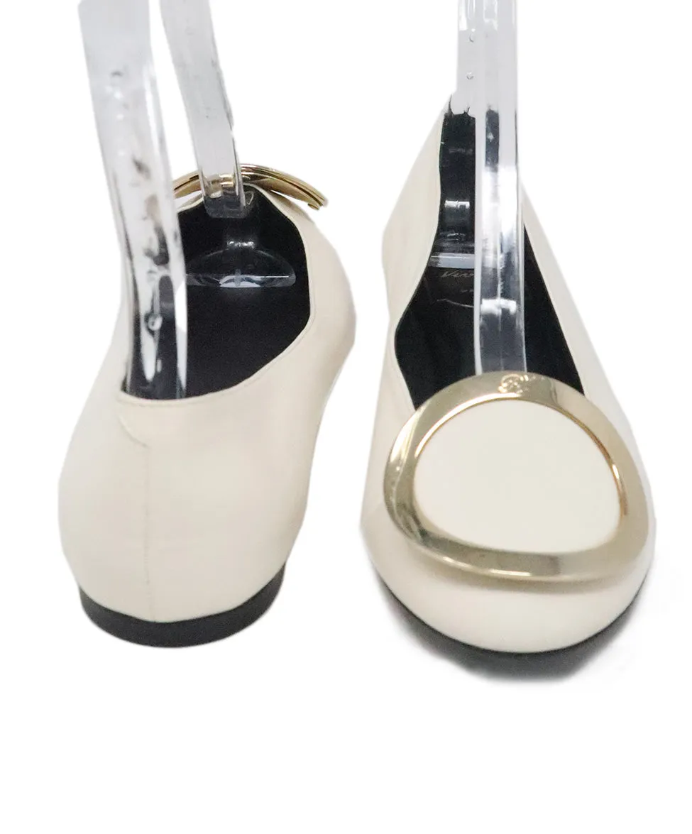 Roger Vivier Ivory Leather Flats sz 7