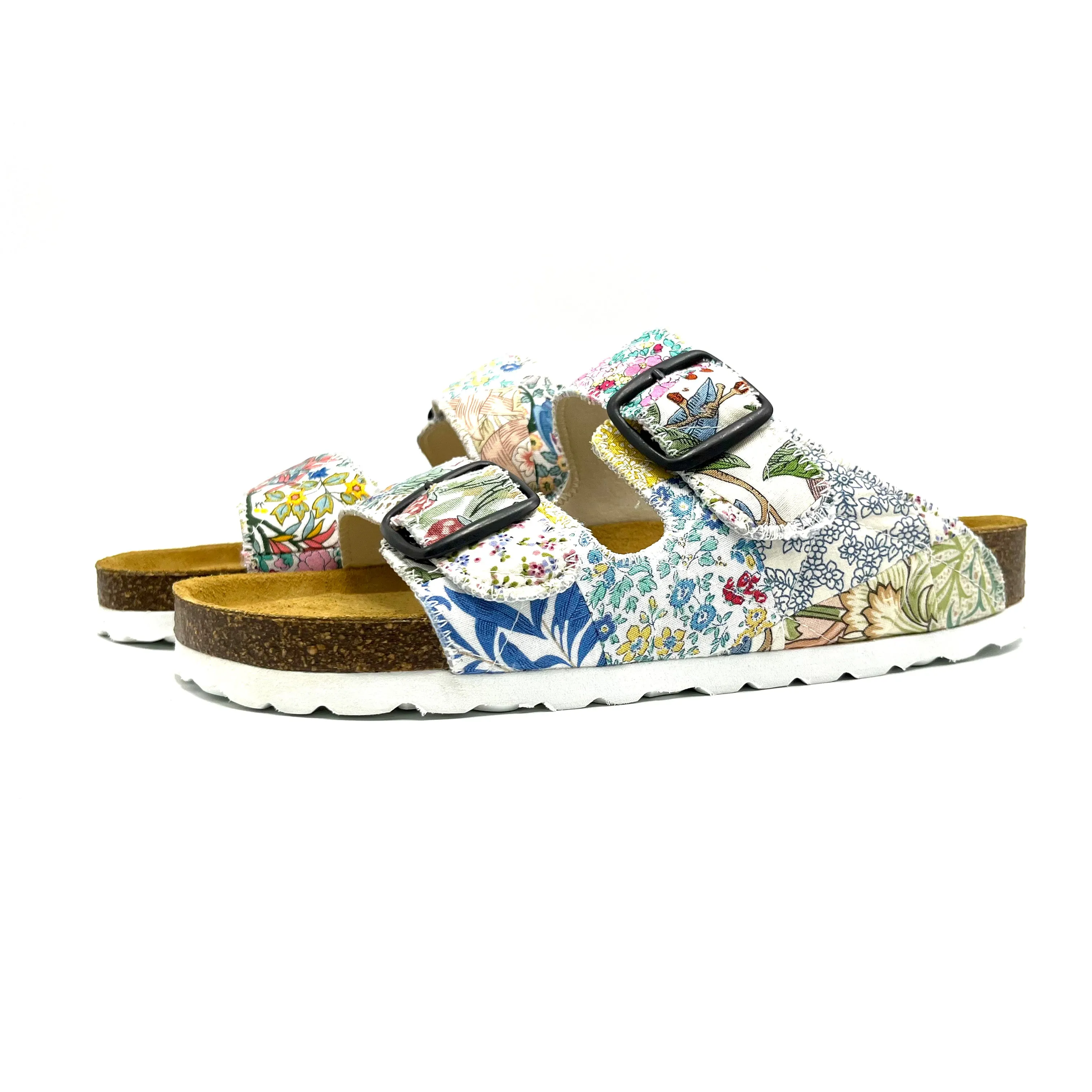 Thora 2-Buckle Sandals | Patchwork Blossom 02 EU38/US8