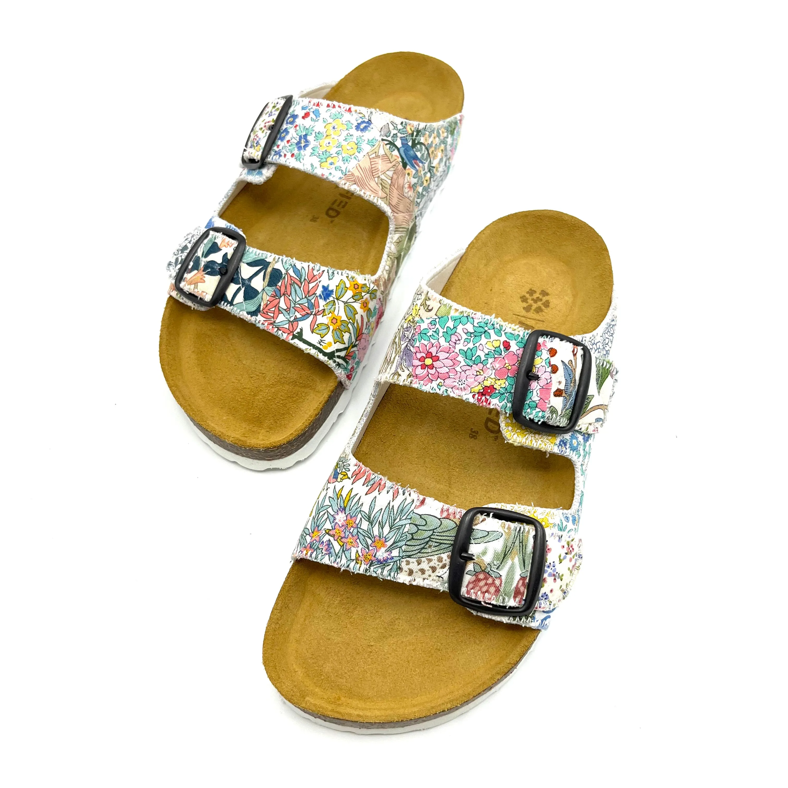 Thora 2-Buckle Sandals | Patchwork Blossom 02 EU38/US8