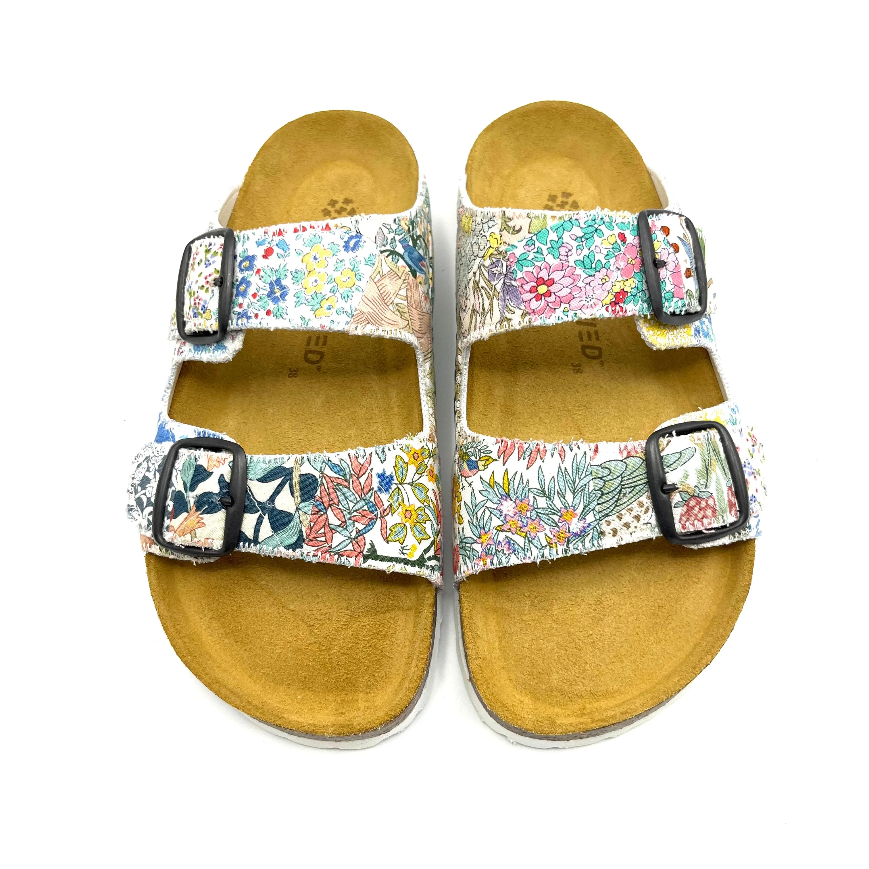 Thora 2-Buckle Sandals | Patchwork Blossom 02 EU38/US8