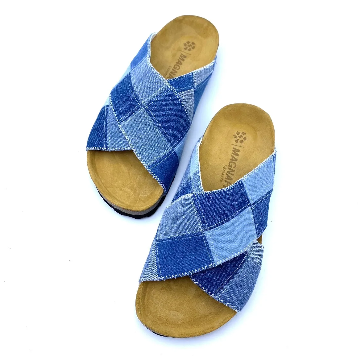 Una Cross-over Sandals | Vintage Denim Patchwork