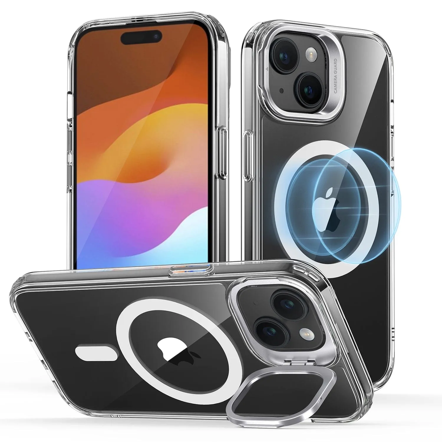 Venture Series Clear Case with Kickstand - iPhone 15 Plus