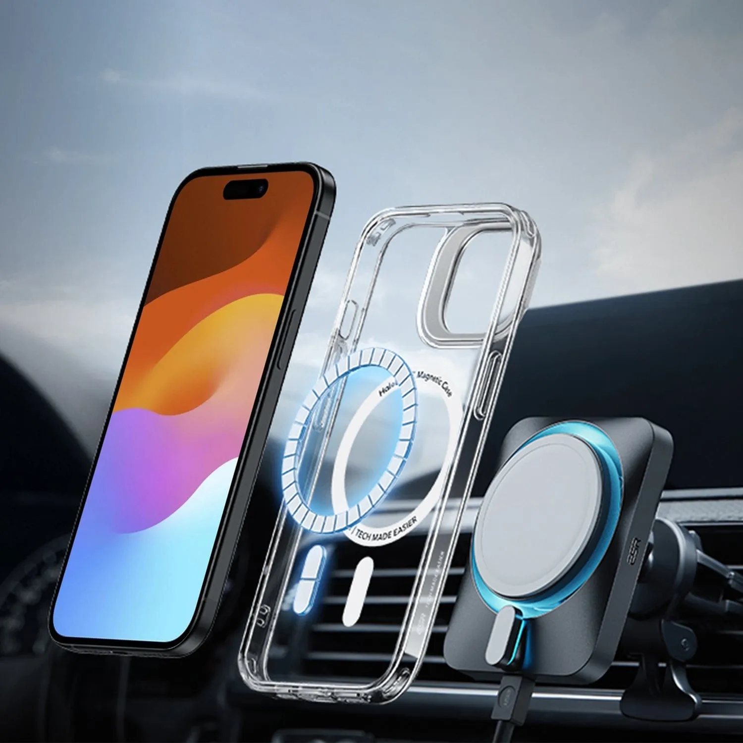 Venture Series Clear Case with Kickstand - iPhone 15 Plus