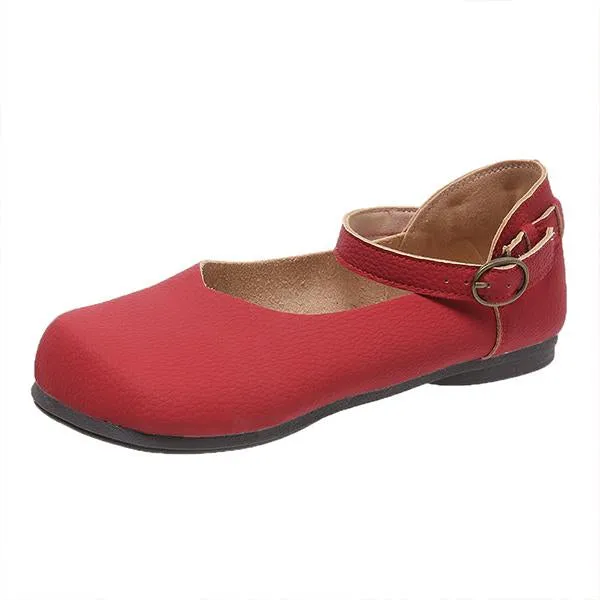 Women's Candy Color Buckle Casual Flats 22880869S