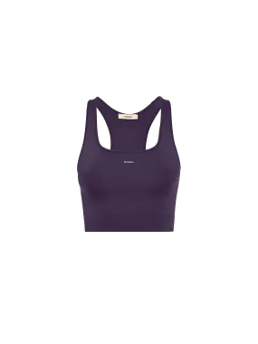 Women's Plant-Stretch Compressive Sports Bra—Blackberry Purple