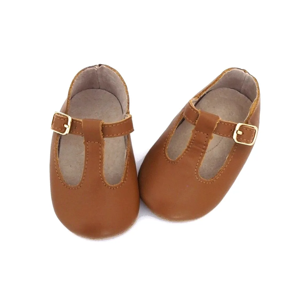 z Baby Toddler Shoes  Paris T-Bar Medium Brown